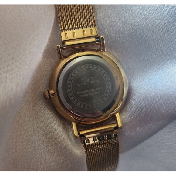 Ibso Boerni Albisino Womens Stainless Steel Gold Watch Adjustable Silver Faced - Picture 6 of 10